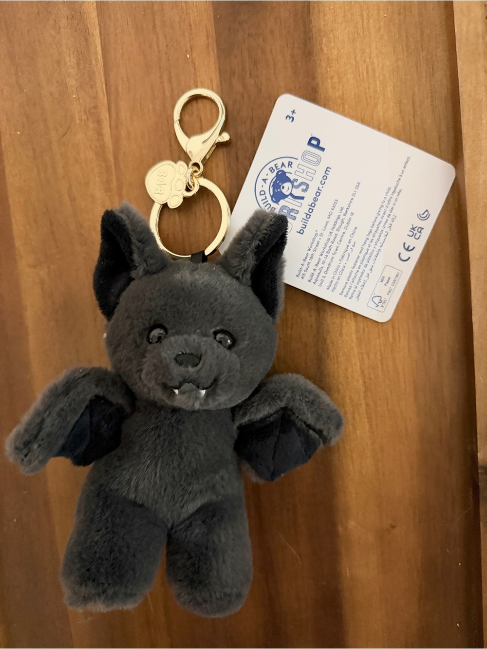 Build-A-Bear Workshop Bat Plush Bag Charm Key Chain Keyring